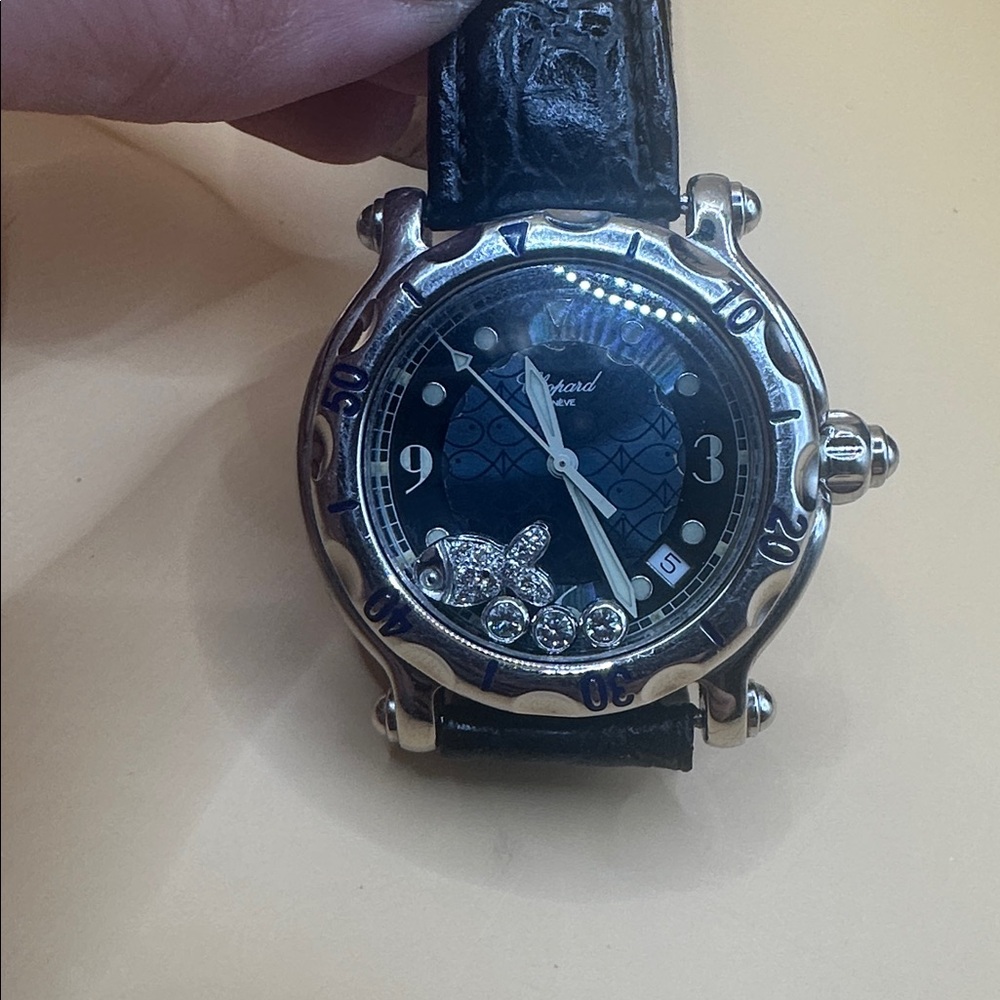 CHOPARD Happy Sport Floating Fish Deep Blue Y2K Watch - Picture 13 of 16